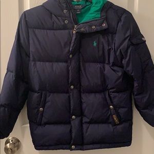 EUC Polo Ralph Lauren Navy Blue & Green Youth Coat